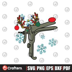 Retro Speculum Reindeer Christmas SVG For Cricut Files