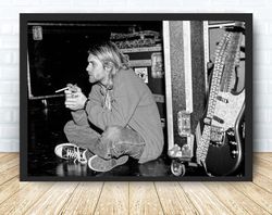 Kurt Cobain Music Poster Canvas Wall Art Family Decor, Home Decor,Frame Option
