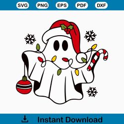 Spooky Christmas Santa Ghost SVG Cutting Digital File