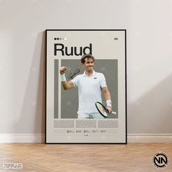Casper Ruud Poster, Tennis Poster, Motivational Poster, Sports Poster, Modern Sports Art, Tennis Gifts, Minimalist Poste