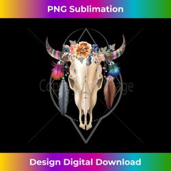 Boho Bull Skull Feather Ethnic Tribal Native American Hippie Tank - Bespoke Sublimation Digital File - Infuse Everyday with a Celebratory Spirit