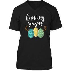 Hunting Season &8211 Cute Bunny Funny Easter Shirt Mens Printed V-Neck T