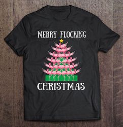 Merry Flocking Christmas Flamingo Christmas Tree Shirt