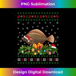 Flounder Fish Lover Xmas Santa Hat Ugly Flounder Christm - Contemporary PNG Sublimation Design - Customize with Flair
