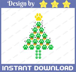 Paws Christmas Tree Dog Cat SVG, Paws Christmas SVG, Christmas Tree Dog and Cat SVG, Circut, Cutting File, Silhouette, C