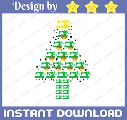 Sewing Machine Christmas Tree SVG, Sewing Christmas SVG, Christmas Tree Sewing SVG, Circut, Cutting File, Silhouette, Cl