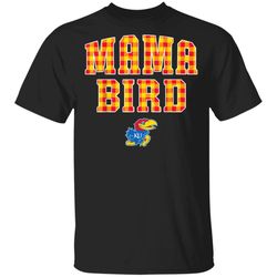 Kansas Jayhawks Mama Mascot Checkered Pattern TShirt