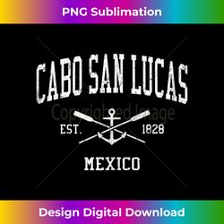 Cabo San Lucas Vintage Crossed Oars & Boat Anchor Sports Tank - Chic Sublimation Digital Download - Infuse Everyday with a Celebratory Spirit