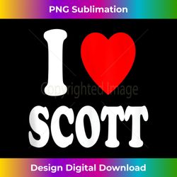 I Heart (Love) Scott Cute Matching Couple Spouse Tank - Sophisticated PNG Sublimation File - Rapidly Innovate Your Artistic Vision