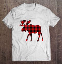 Moose Red Plaid Christmas TShirt