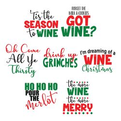 Christmas Wine Bundle 2 SVG, Womens Christmas shirt svg, Christmas sign svg, Logo Christmas Svg, Instant download