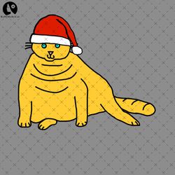 christmas chonk cat in santa hat png, christmas png dowload
