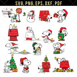 Snoopy Beagle Dog SVG, Layered Cut SVG,  Christmas SVG, Cartoon Collect SVG, Compatible with Cricut and Cutting Machine