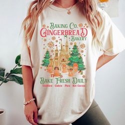 Disney Princess Characters Baking Co Gingerbread Bakery Christmas Shirt, Disneyland Holiday Family Gift, Christmas