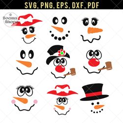 Snowman Face SVG, Layered Cut SVG, Christmas SVG, Collect SVG, Compatible with Cricut and Cutting Machine