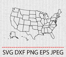 USA state SVG,PNG,EPS Cameo Cricut Design Template Stencil Vinyl Decal Tshirt Transfer Iron on