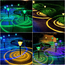 Solar Powered Pathway Garden Outdoor LED Landscape Lighting Waterproof Pathway Lights for Yards and Lawns.