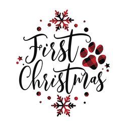 First Christmas Svg, Christmas dog Svg, Dog Ornament svg, Dog paw Christmas, Logo Christmas Svg, Instant download