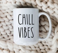Chill Vibes Mug Fall Coffee Cup Gift for Her Autumn Mugs Mom Gifts Pumpkin Spice