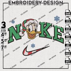 Nike Donald Embroidery Files, Christmas Donald Embroidery Design, Donald Duck, Christmas Machine Embroidery Design