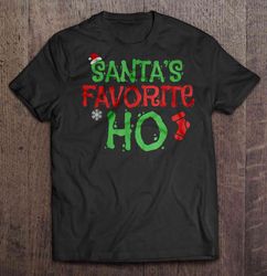 Santas Favorite HO Santas Hat Snowflakes Christmas Sweater Gift TShirt