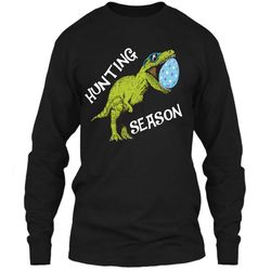 Hunting Season Easter Shirt Toddler with Dinosaur Graphic LS Ultra Cotton Tshirt