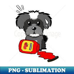 Schnauzer Spilled a bottle of ketchup - Stylish Sublimation Digital Download - Fashionable and Fearless
