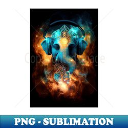 Ganesha Wearing Heaphones - Premium PNG Sublimation File - Perfect for Creative Projects