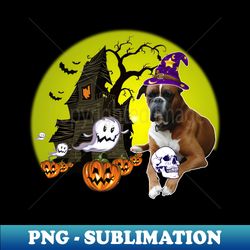 Happy Halloween Boxer Dogs Halloween Gift - Elegant Sublimation PNG Download - Unleash Your Creativity