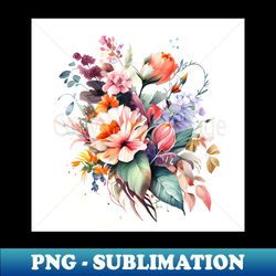 Watercolor Bouquet of wildflowers - Modern Sublimation PNG File - Revolutionize Your Designs