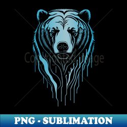 big bear in blue - decorative sublimation png file - fashionable and fearless