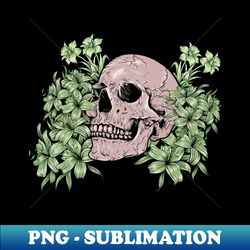 Floral dead skull - Stylish Sublimation Digital Download - Unleash Your Inner Rebellion