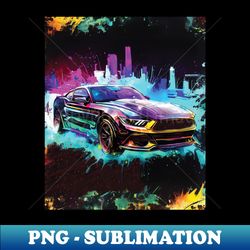 Car Splash with Colorful Neon City Ride - Exclusive Sublimation Digital File - Unleash Your Creativity