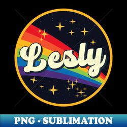 Lesly  Rainbow In Space Vintage Style - Digital Sublimation Download File - Bold & Eye-catching