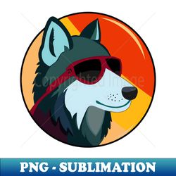 Wolf face with sunglass - PNG Transparent Digital Download File for Sublimation - Spice Up Your Sublimation Projects