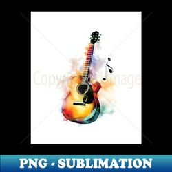 Guitar Splash in Hand Painted - PNG Transparent Sublimation Design - Perfect for Creative Projects