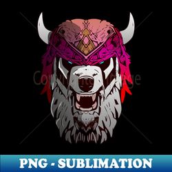 Angry Polar Bear warrior - red - Signature Sublimation PNG File - Stunning Sublimation Graphics