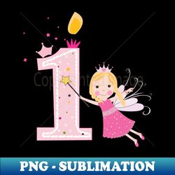 happy first birthday candle cute fairy girl - premium sublimation digital download - add a festive touch to every day
