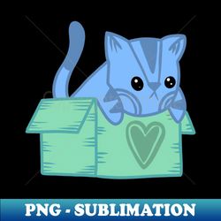 Cat in a box - PNG Sublimation Digital Download - Enhance Your Apparel with Stunning Detail