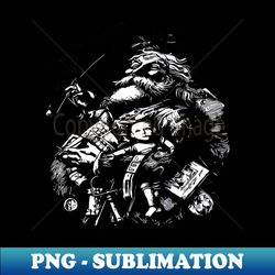 Vintage Style Black Ink Illustration Of Santa Claus - PNG Transparent Sublimation File - Fashionable and Fearless