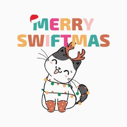 Merry Swiftmas Christmas Cat SVG Cutting Digital File