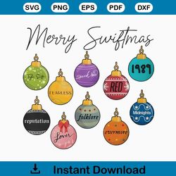 Merry Swiftmas Christmas Ball PNG Sublimation Download