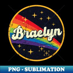 Braelyn  Rainbow In Space Vintage Grunge-Style - Premium Sublimation Digital Download - Create with Confidence