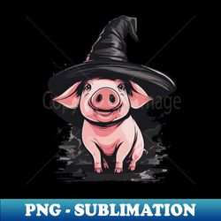 Pig in a witch hat halloween piggy - Professional Sublimation Digital Download - Bold & Eye-catching
