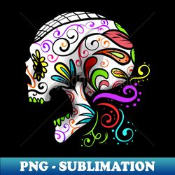 Painted Sugar Skull For Dia De Los Muertos Day Of The Dead - Exclusive Sublimation Digital File - Vibrant and Eye-Catching Typography