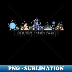 Meet Me at my Happy Place - Vintage Sublimation PNG Download - Perfect for Creative Projects