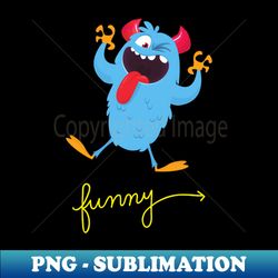 Funny and Cute Monster - Retro PNG Sublimation Digital Download - Bold & Eye-catching