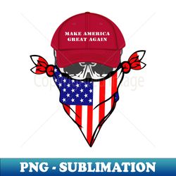 make america hat -skull - us flag kercherf - vintage sublimation png download - capture imagination with every detail