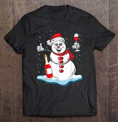 Snowman Drink Wine Christmas2 Gift TShirt