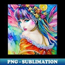 Beautiful colourful fairy Watercolour painting effect 3 - Trendy Sublimation Digital Download - Transform Your Sublimation Creations